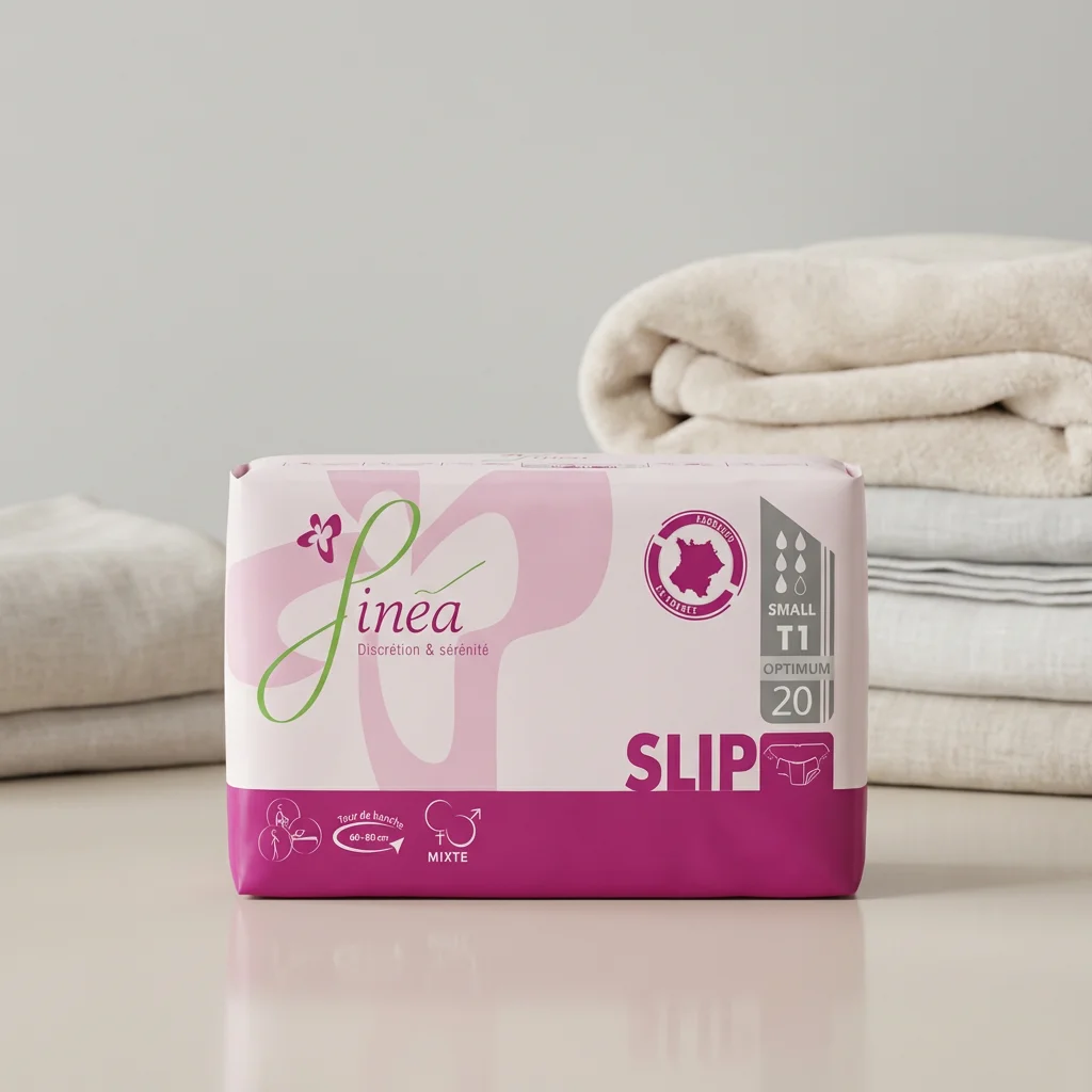Finea Slip Small T1 Optimum, couche pour adulte contre l’incontinence, absorption élevée, paquet de 20.